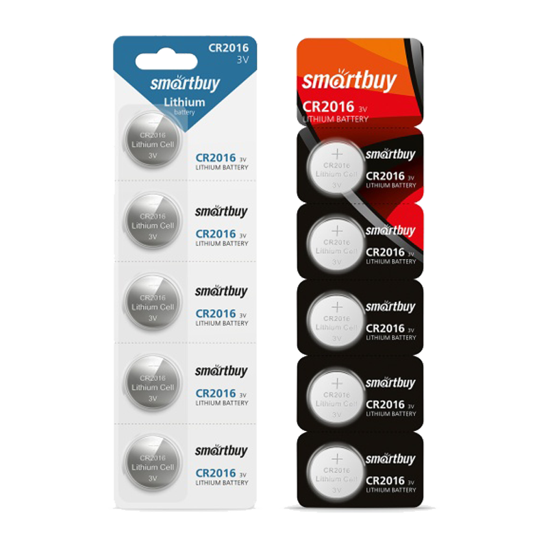 Батарейка Smartbuy CR2016 BL5 Lithium 3V (5/100/4000)