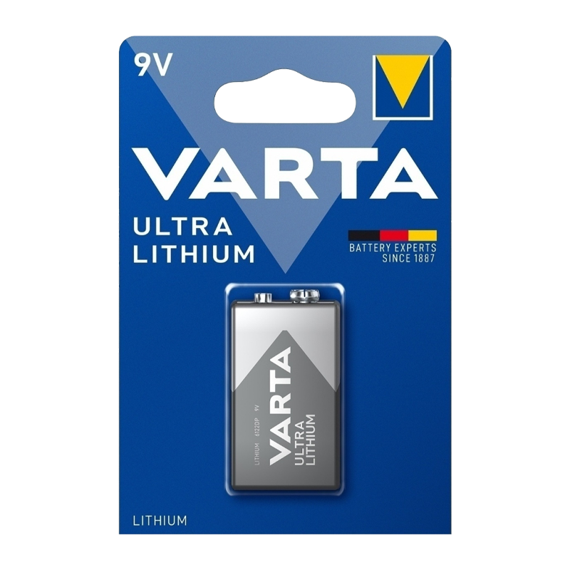 Батарейка Varta ULTRA Крона 6FR22 BL1 Lithium 9V (6122) (1/10/50)