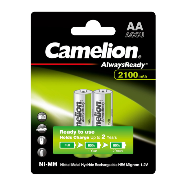 Аккумулятор предзаряженный RTU Camelion HR6 AA BL2 NI-MH Always Ready 2100mAh (2/24/384)