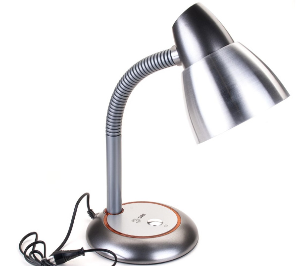 Светильник настольный ЭРА N-115 40W 220V E27 на основании серый (1/12)