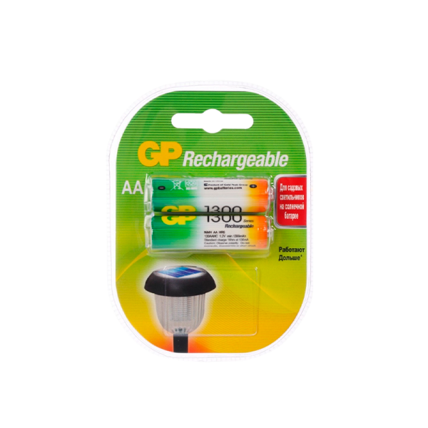 Аккумулятор бытовой GP HR6 AA BL2 NI-MH 1300mAh в пластиковой упаковке (2/20/200) R