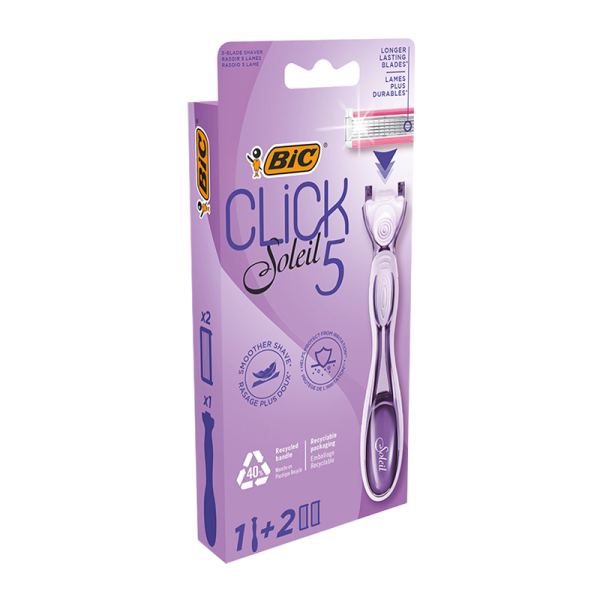 Бритва BIC Soleil Click 5 5 лезвий 2 кассеты пластиковая ручка (1/10)