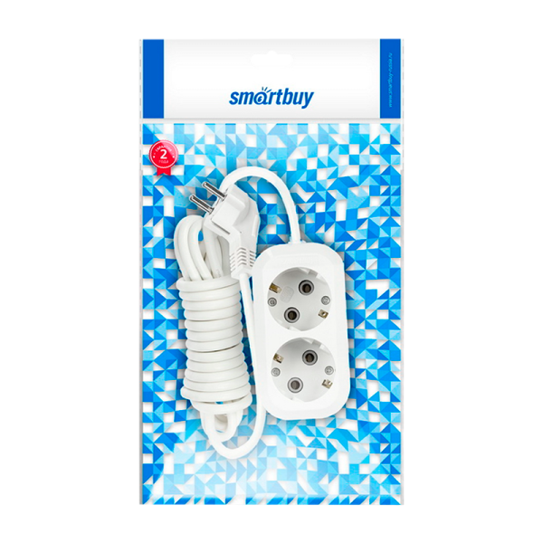 Удлинитель Smartbuy 2р.С/З 16A 3.0м белый (1/40)