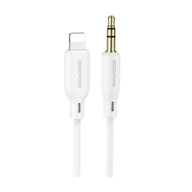 Кабель AUX Borofone BL18 Jack 3.5mm (m)-Lightning (m) 1.0м силикон белый (1/63/252)