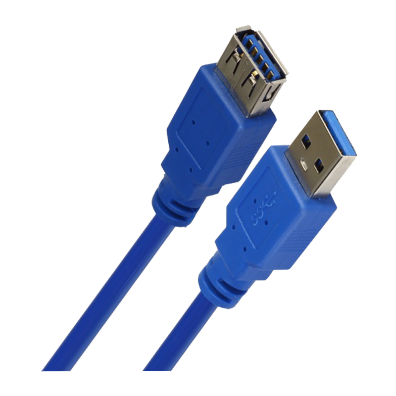 Кабель Smartbuy K-870 USB3.0 (m)-USB3.0 (f) 1.8м силикон синий (1/25)