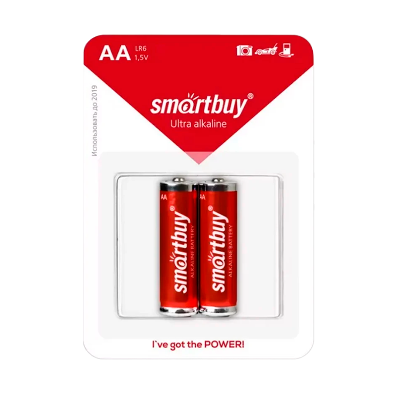 Батарейка Smartbuy LR6 AA BL2 Alkaline 1.5V (2/24/240)
