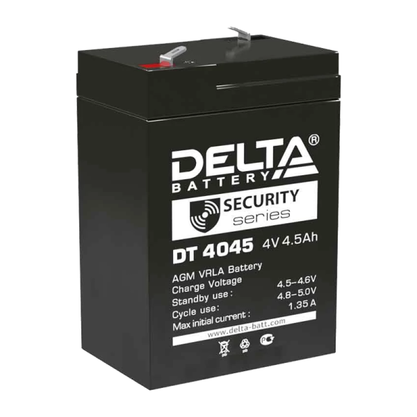 Аккумулятор свинцово-кислотный Delta DT 4045 4V 4.5Ah (1/20/720)