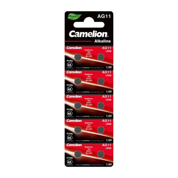 Батарейка Camelion G11/LR721/LR58/362A/162 BL10 Alkaline 1.5V (10/100/3600)