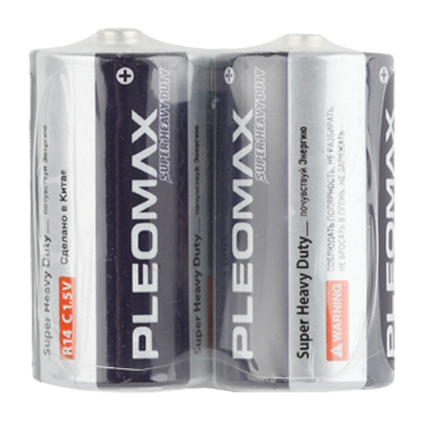 Батарейка Pleomax Super R14 C Shrink 2 Heavy Duty 1.5V (2/24/480/9600)