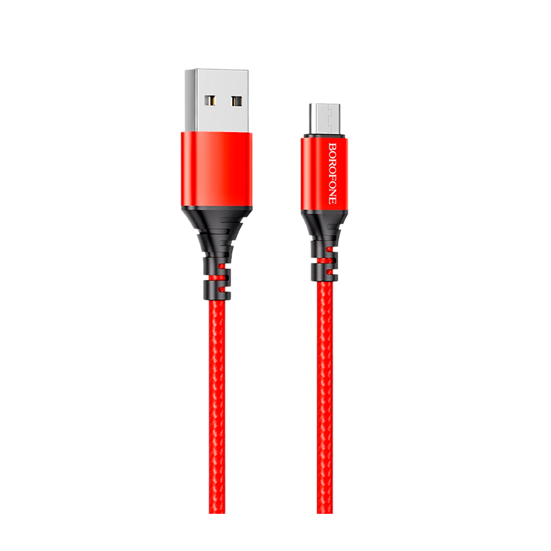 Кабель Borofone BX54 USB (m)-microUSB (m) 1.0м 2.4A нейлон красный (1/360)