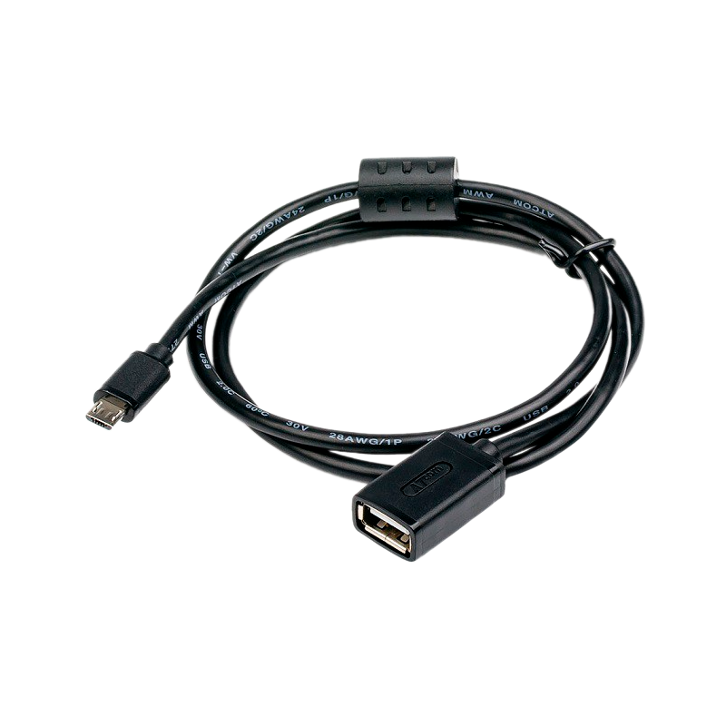 Кабель Atcom USB (f)-microUSB (m) 0.8м силикон черный (1/10/500)