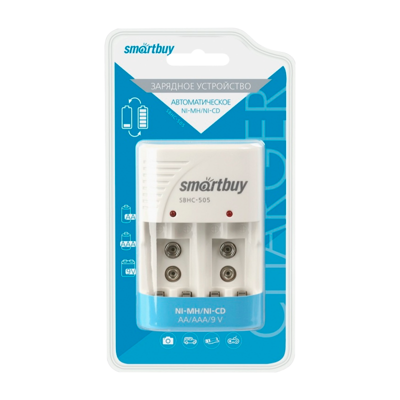 З/У для аккумуляторов Smartbuy 505 AA/AAA Ni-MH/Ni-Cd 4 слота (1/40/80)