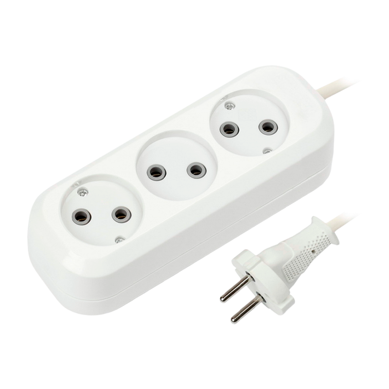 Удлинитель Smartbuy 3р.Б/З 10A 3.0м ПВС 2x1мм² белый (1/50)