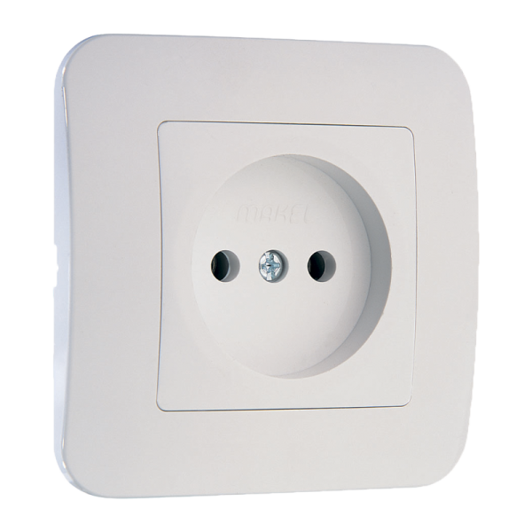 Розетка Makel Lillium Natural 1гн. 16A Б/З белый 55022 (1/12)