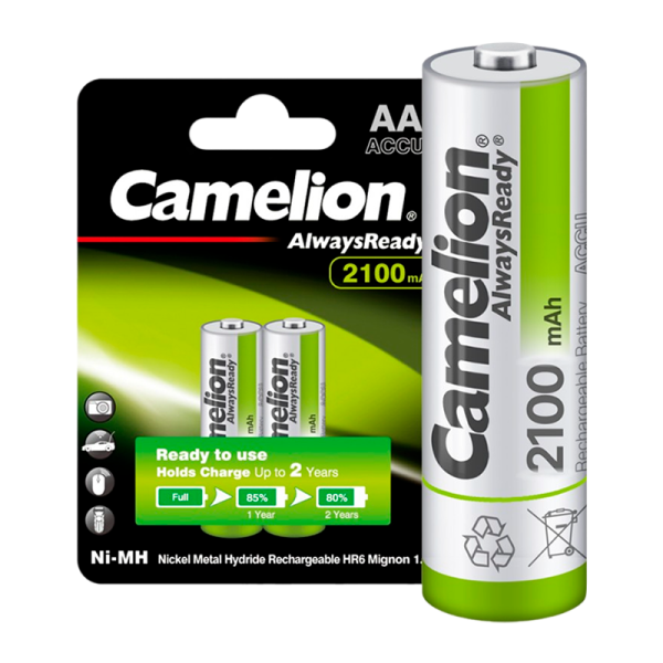 Аккумулятор предзаряженный RTU Camelion HR6 AA BL2 NI-MH Always Ready 2100mAh (2/24/384)