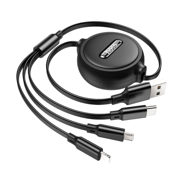 Кабель HOCO X75 USB (m)-Lightning/Type-C/microUSB (m) 1.0м 2.0A ПВХ черный (1/24/240)
