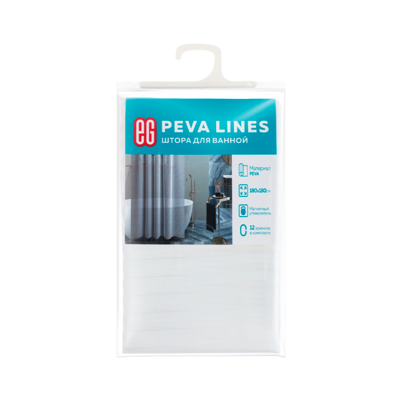 ЕГ PEVA Lines Штора для ванной (1/12)