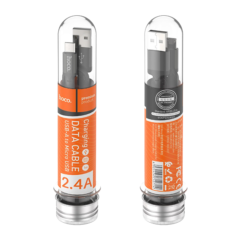 Кабель HOCO X14 USB (m)-microUSB (m) 1.0м 2.0A нейлон черный (1/33/330)