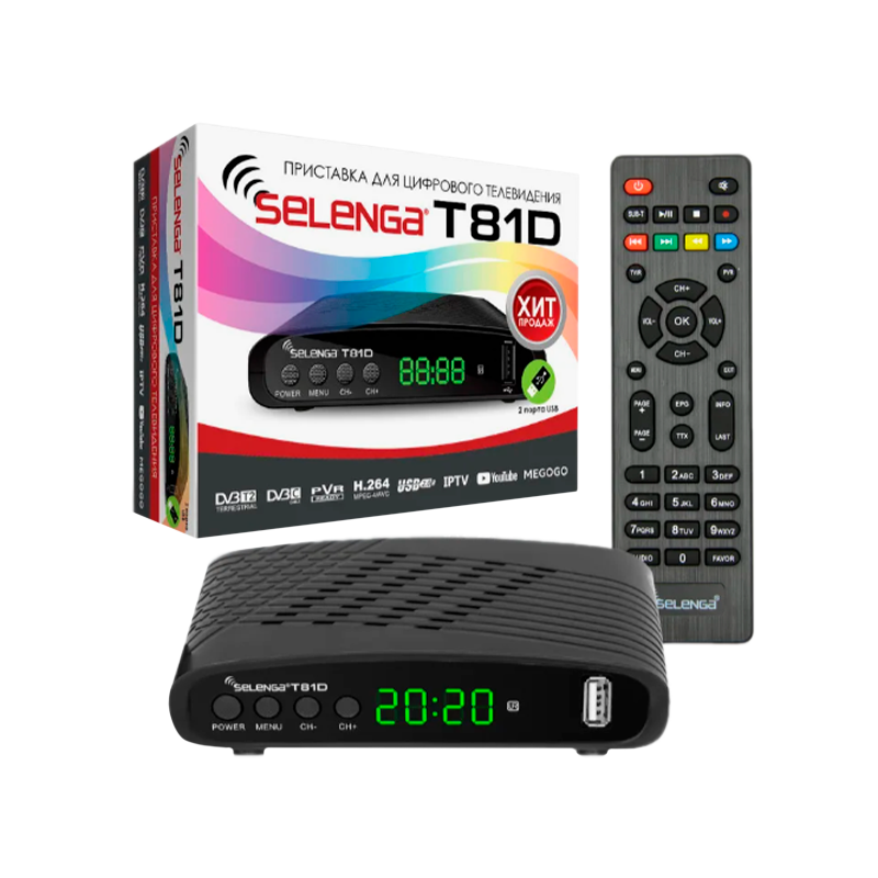 Приставка для цифрового ТВ Selenga T81D DVB-T/T2/C черный (1/20)