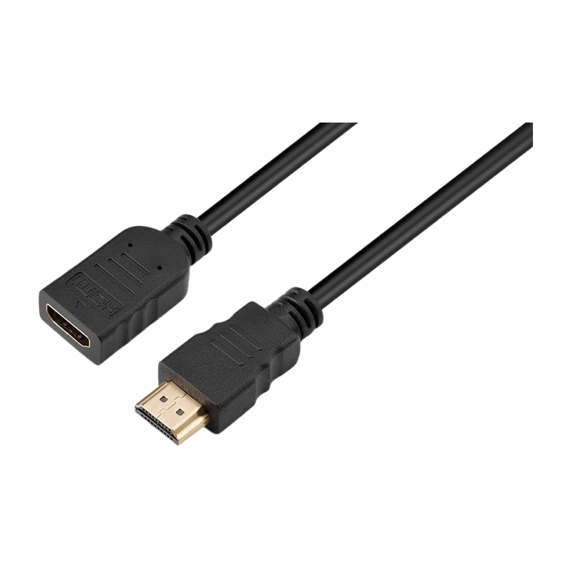 Кабель GoPower удлинитель HDMI 2.0 (m)-HDMI (f) 0.5м ПВХ черный Premium Zip-Lock c подвесом (1/250)