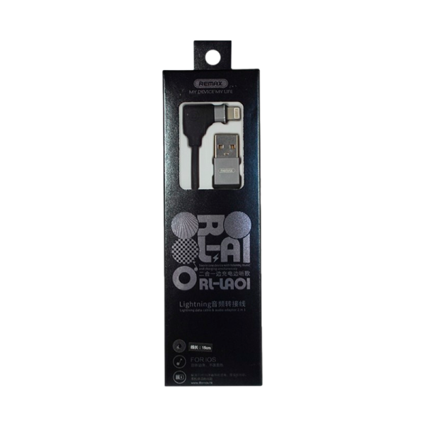 USB кабель REMAX RL-LA01&nbsp;&nbsp;(IPhone 5/6/7/SE) (1M, 2.1A) Чёрный