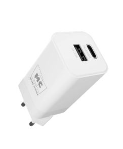 Сетевое З/У MORE CHOICE NC85a 1USB+1Type-C 3.0A PD20W с кабелем Type-C/Type-C белый