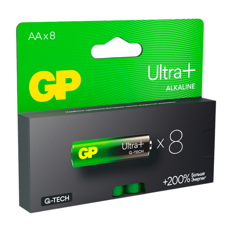 Батарейка GP ULTRA PLUS G-tech LR6 AA BL8 Alkaline 1.5V (8/96/768) R