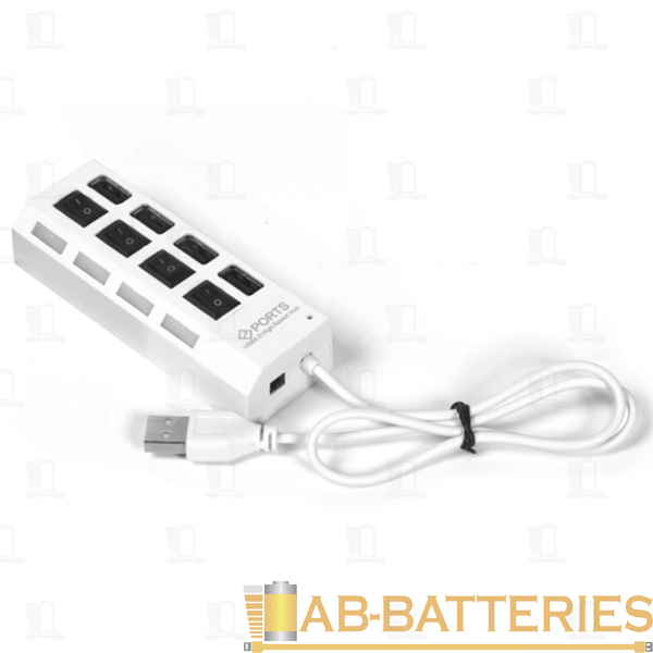 USB-Хаб Smartbuy 7204 4USB с выключателем белый