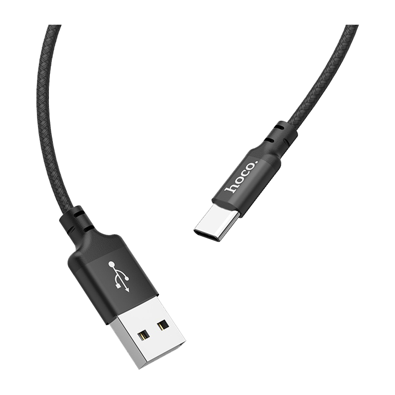 Кабель HOCO X14 USB (m)-Type-C (m) 2.0м 1.7A нейлон черный (1/33/330)