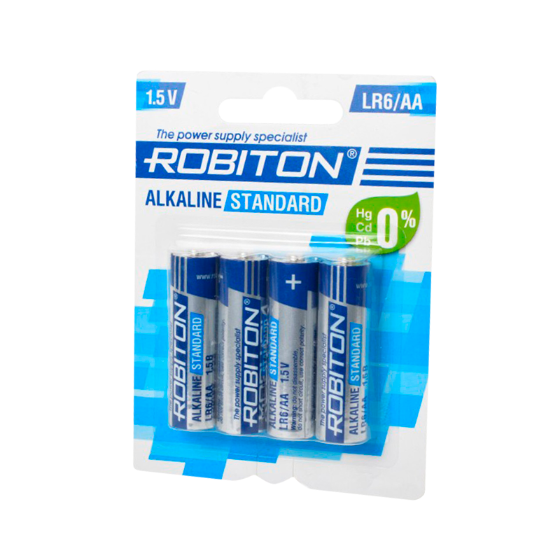 Батарейка ROBITON STANDARD LR6 BL4. (48/960)
