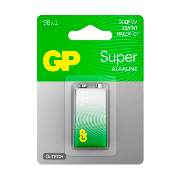 Батарейка GP Super G-Tech Крона 6LR61 BL1 Alkaline 9V (1/10/200)