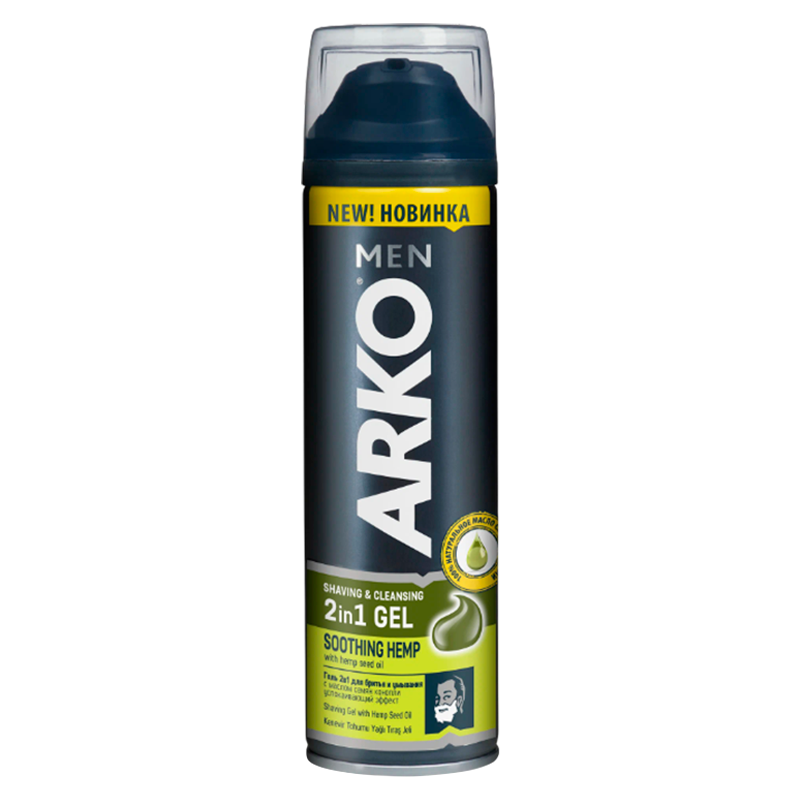 Гель для бритья и умывания Arko SOOTHING HEMP 200мл (1/24)