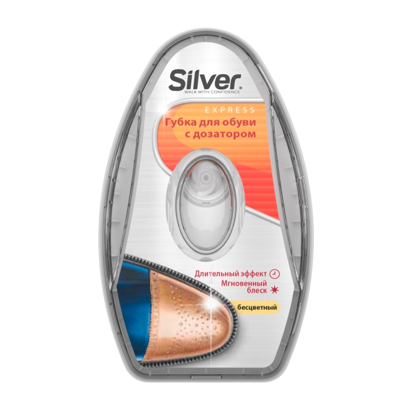 Губка для обуви Silver с ДОЗАТОРОМ силикон БЕСЦВЕТНАЯ PS 3007-03