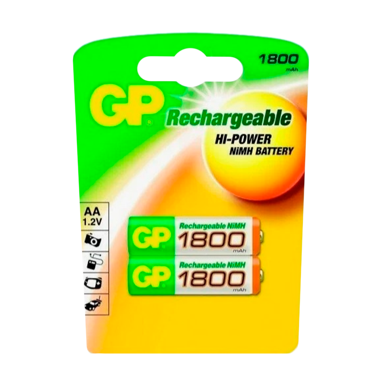 Аккумулятор бытовой GP HR6 AA BL2 NI-MH 1800mAh в бумажной упаковке (2/20/160)