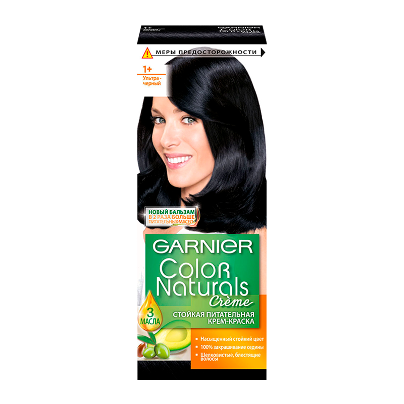 Краска для волос GARNIER Color Naturals 110мл 1+ Ультра чёрный (1/12)