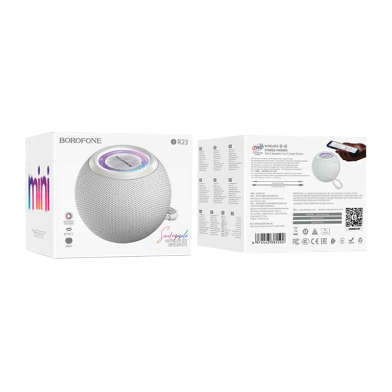 Портативная колонка Borofone BR23 bluetooth 5.1 FM/TF/USB/AUX белый (1/50)