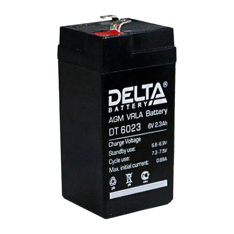 Аккумулятор свинцово-кислотный Delta DT 6023 6V 2.3Ah (1/30)