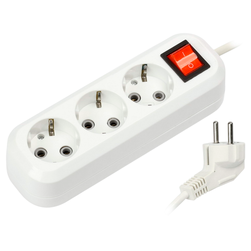 Удлинитель Smartbuy 3р.С/З 16A 7.0м с выкл. ПВС 3x1мм² белый (1/30)