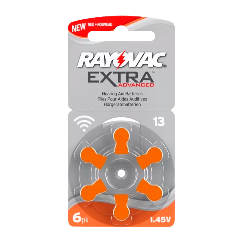 Батарейка Rayovac Extra ZA13 BL6 Zinc Air 1.45V (6/60/600)