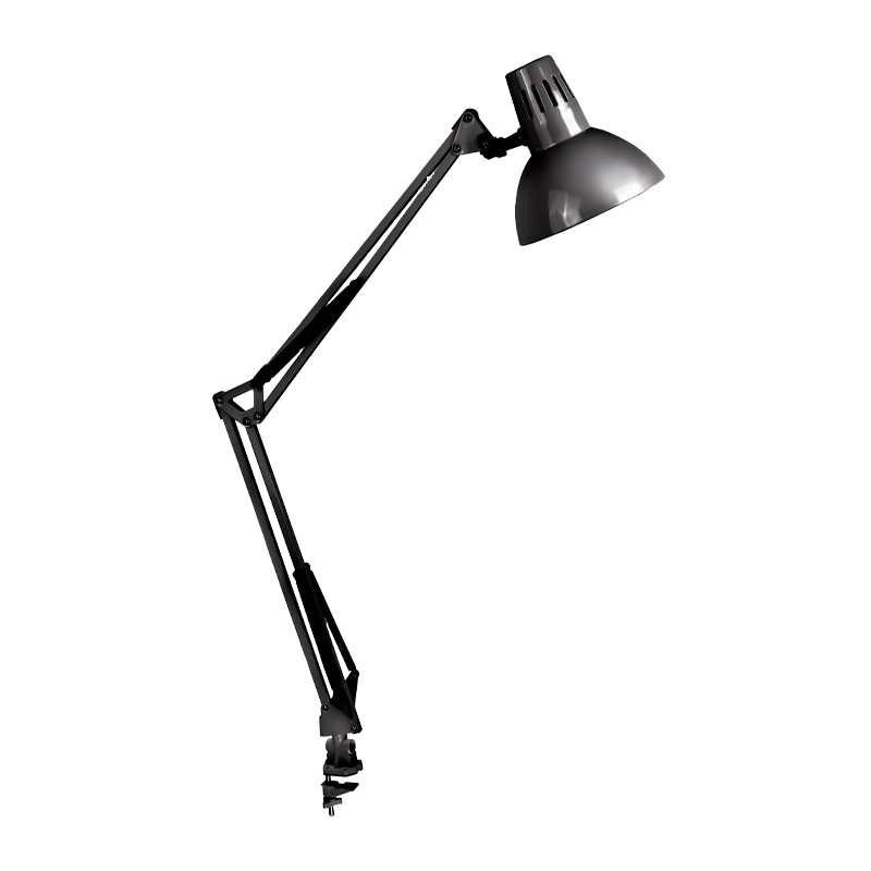 Светильник настольный Camelion KD-312 60W 230V E27 струбцина черный (1/12)