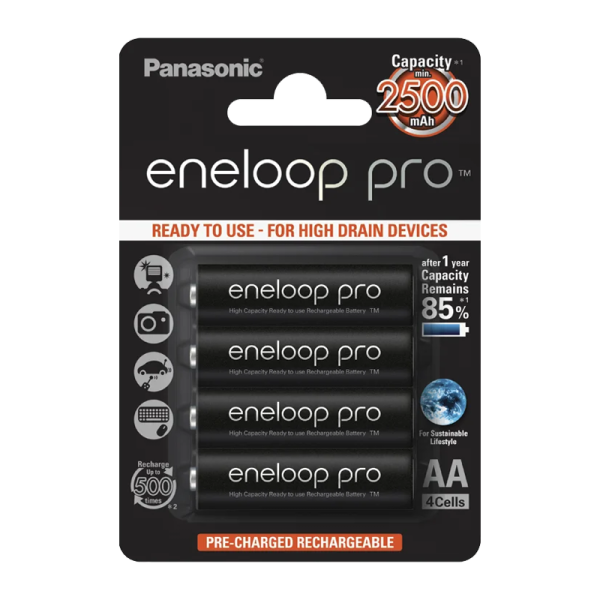 Аккумулятор предзаряженный RTU Panasonic HR6 AA BL4 NI-MH eneloop pro 2550mAh CN (Китай) (4/40/80/48