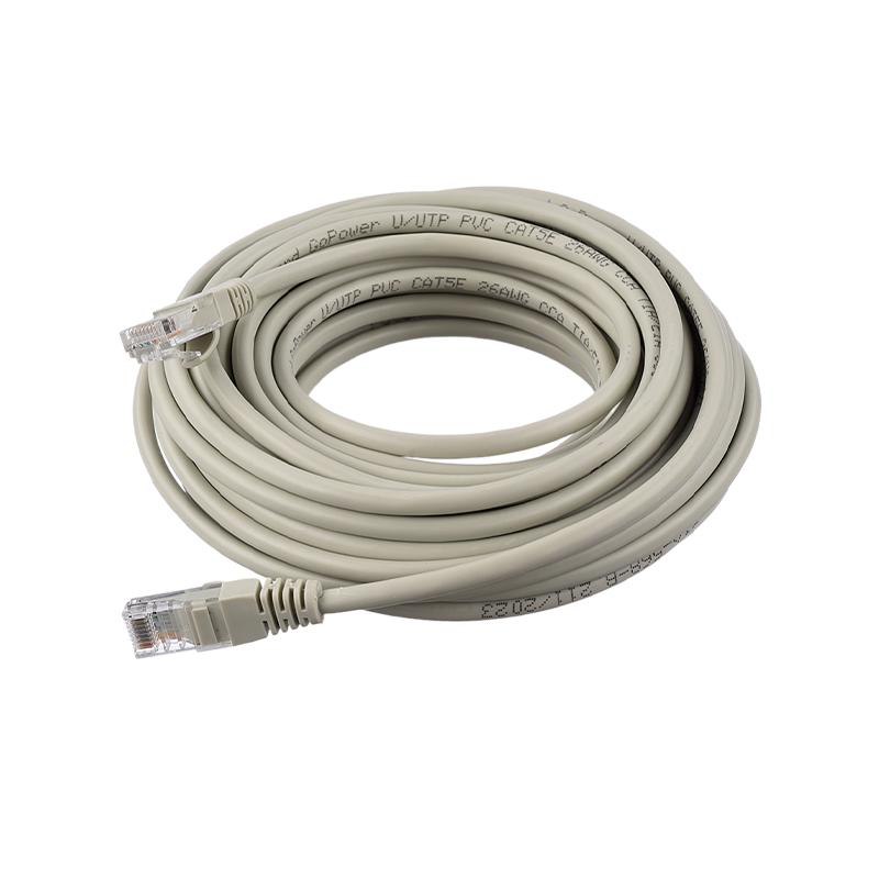Патч-корд GoPower RJ-45 (m)-RJ-45 (m) 10.0м кат.5е ПВХ 26AWG CCA серый Premium Zip-Lock c подвесом