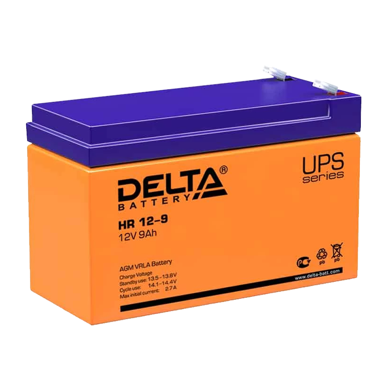 Аккумулятор свинцово-кислотный Delta HR 12-9 12V 9Ah (1/5)