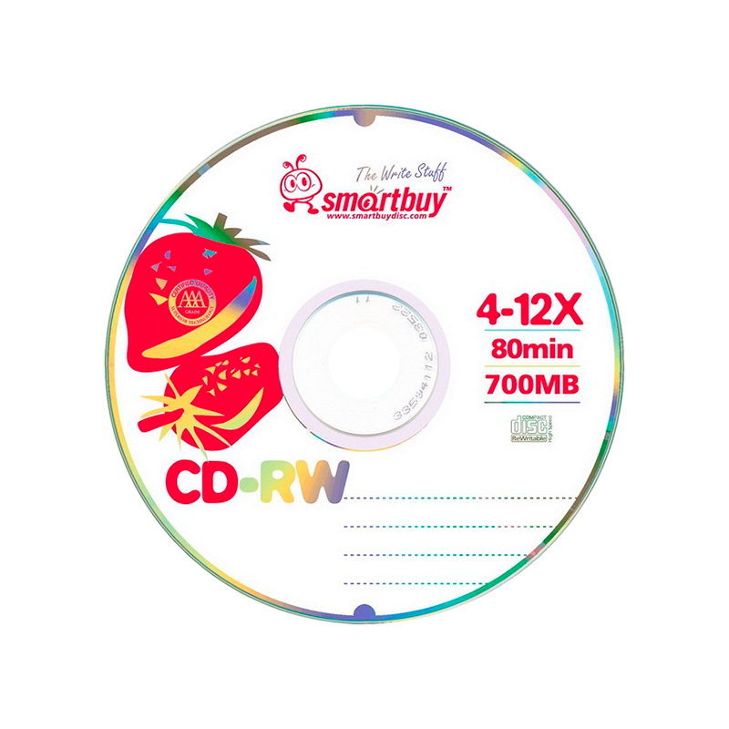 Диск CD-RW Smartbuy 4-12x 80min 50шт. cake box (50/250)