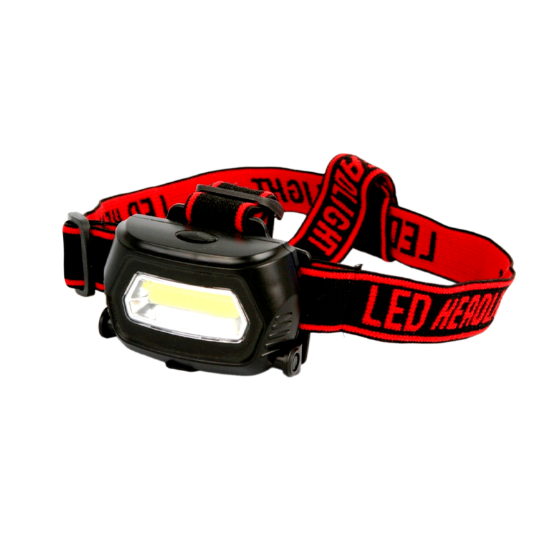 Фонарь налобный Ultraflash LED5359 3W COB от аккумулятора черный (1/20/100)