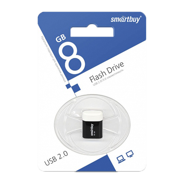 Флеш-накопитель Smartbuy Lara 8GB USB2.0 пластик черный