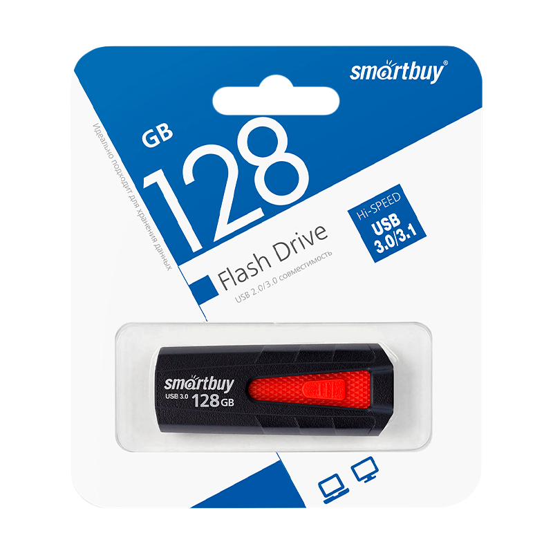 Флеш-накопитель Smartbuy Iron 128GB USB3.0 пластик черный красный