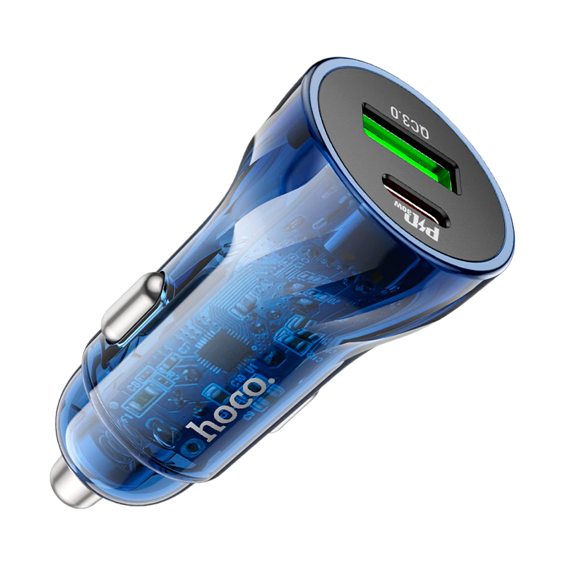 Автомобильное З/У HOCO Z47 2USB 3.0A 20W QC3.0 синий (1/13/130)