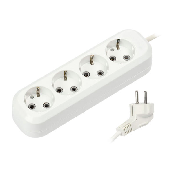 Удлинитель Smartbuy 4р.С/З 16A 5.0м белый (1/40)