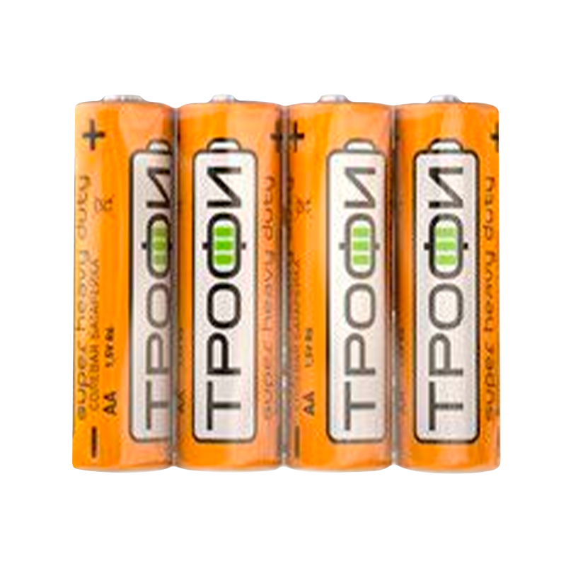 Батарейка Трофи Super R6 AA Shrink 4 Heavy Duty 1.5V (4/60/1200/28800)